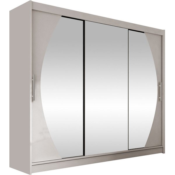 MIRJAN24 Kleiderschrank Aston V (mit Frontspiegel, Schiebetüren) Garderobe mit 3-türig, Schwebetürenschrank, 250x215x58 cm