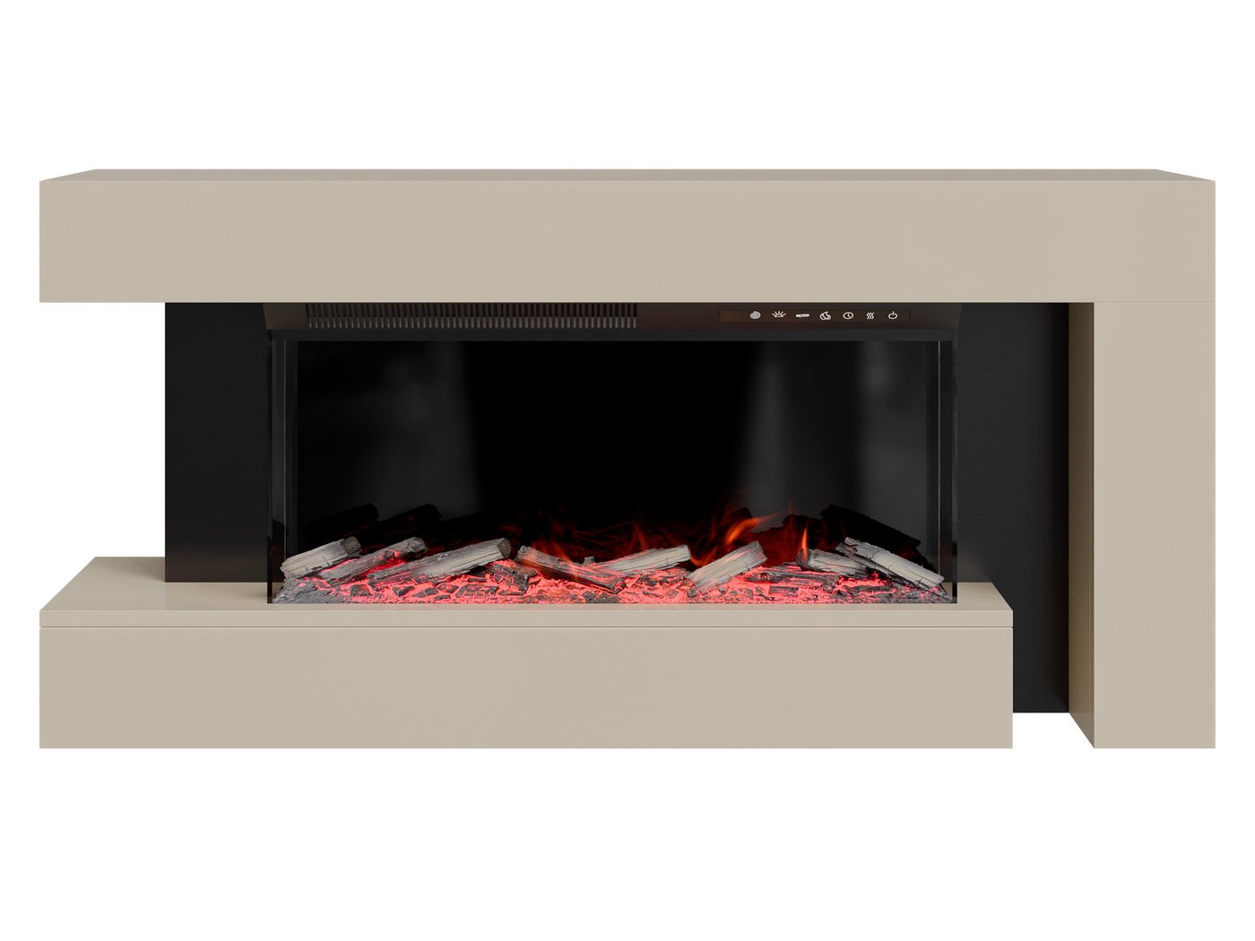 MIRJAN24 Kommode Haga (mit Kamin), Realistische LED-Flamme, Harzholz-Effekt – Bild 3 von 5