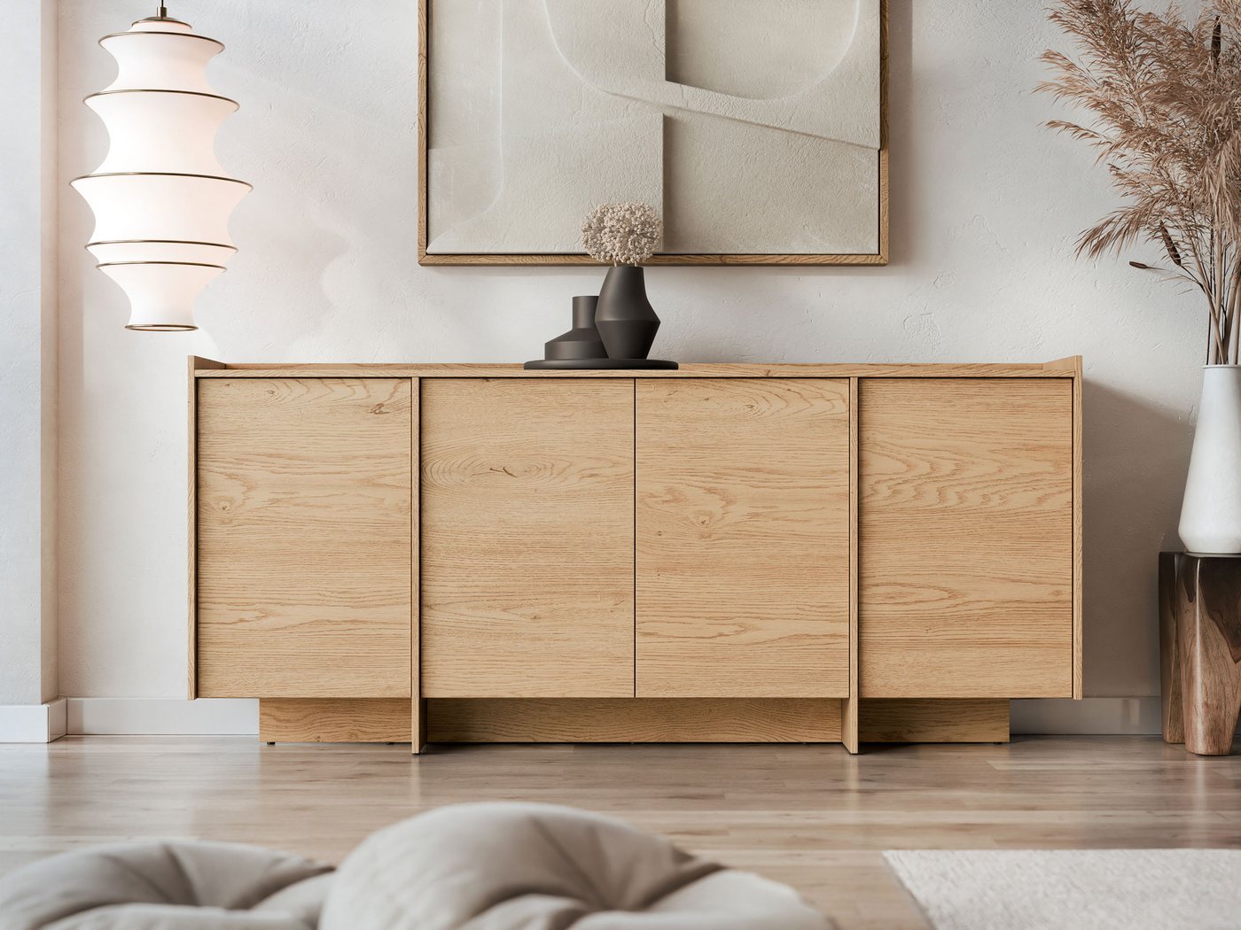 MIRJAN24 Kommode Japandi K4D (mit vier Drehtüren), 200x38x90 cm – Bild 2 von 5