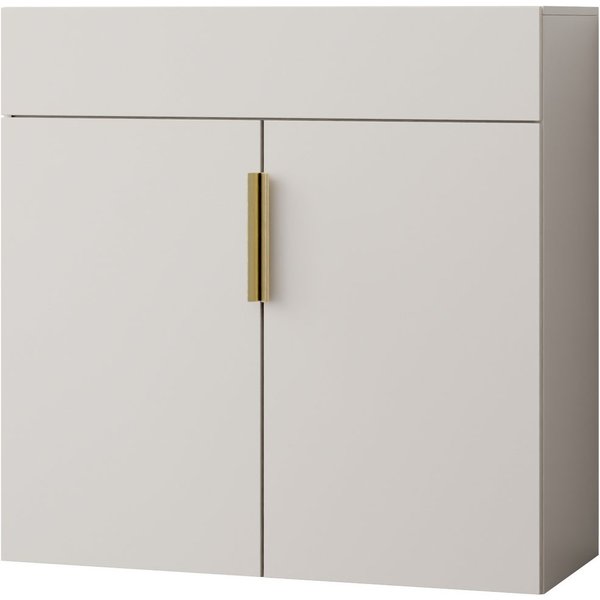 MIRJAN24 Kommode Kerkin 2D1S (mit zwei Drehtüren und Schublade), 100x42x100 cm, Griffe aus Metall in der Farbe Gold