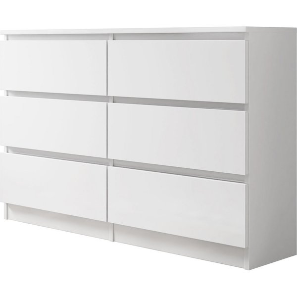 MIRJAN24 Kommode Malwa M6 120 (mit 6 Schubladen), grifflose Öffnungssystem, geräumiger Schubladen