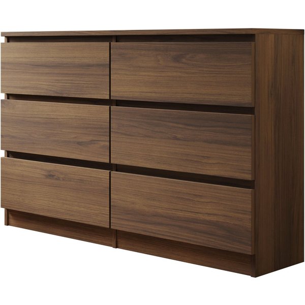 MIRJAN24 Kommode Malwa M6 120 (mit 6 Schubladen), grifflose Öffnungssystem, geräumiger Schubladen