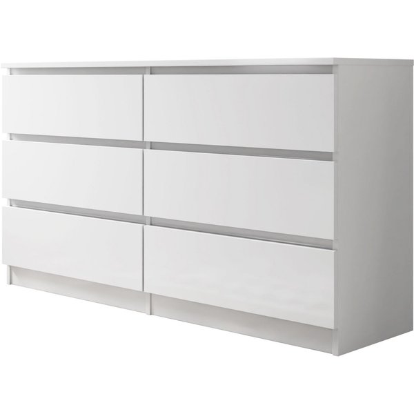 MIRJAN24 Kommode Malwa M6 140 (mit 6 Schubladen), grifflose Öffnungssystem, geräumiger Schubladen