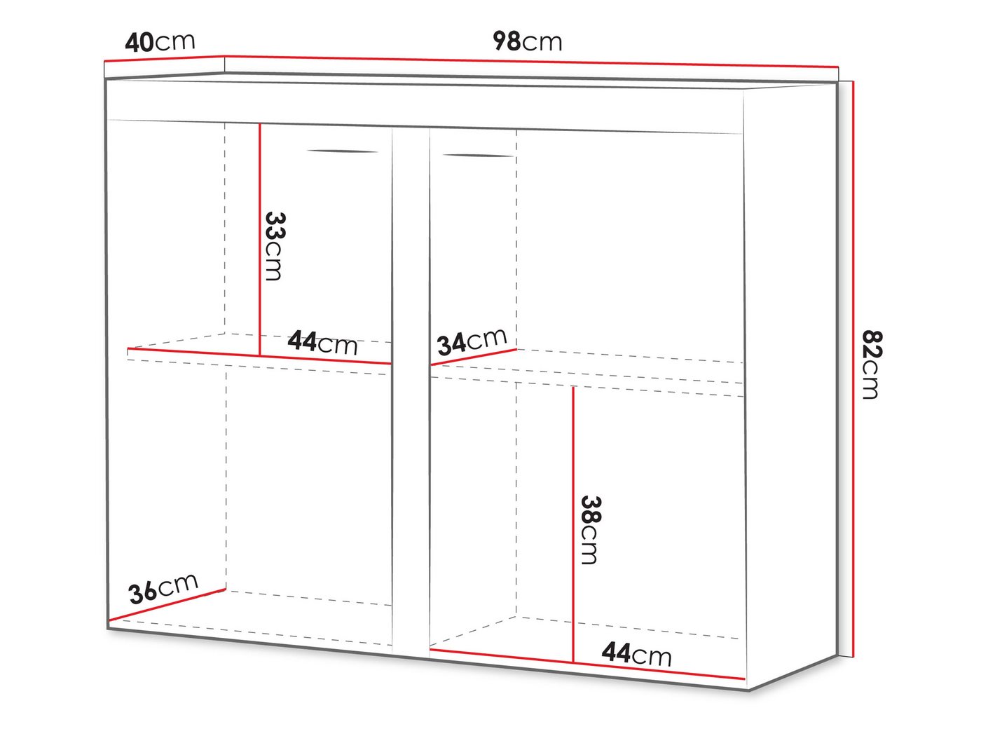 MIRJAN24 Kommode Rumba 2F3 (mit 2 Türen), geometrischen Griffen – Bild 4 von 5