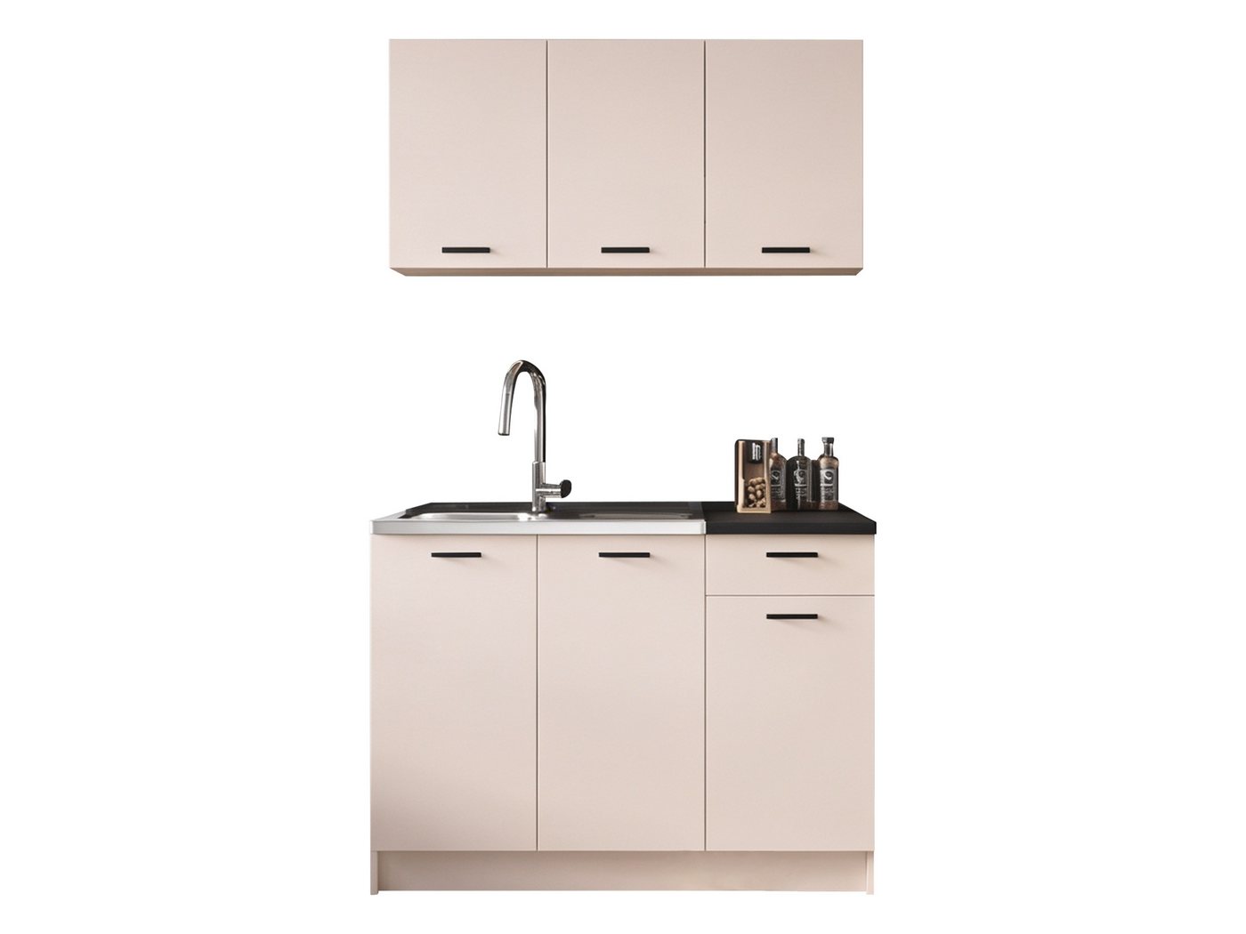 MIRJAN24 Küchenzeile Eco 120, (Hängeschränk, Spülbeckenschrank), Breite: 120 cm, Schwarze Griffe – Bild 2 von 5