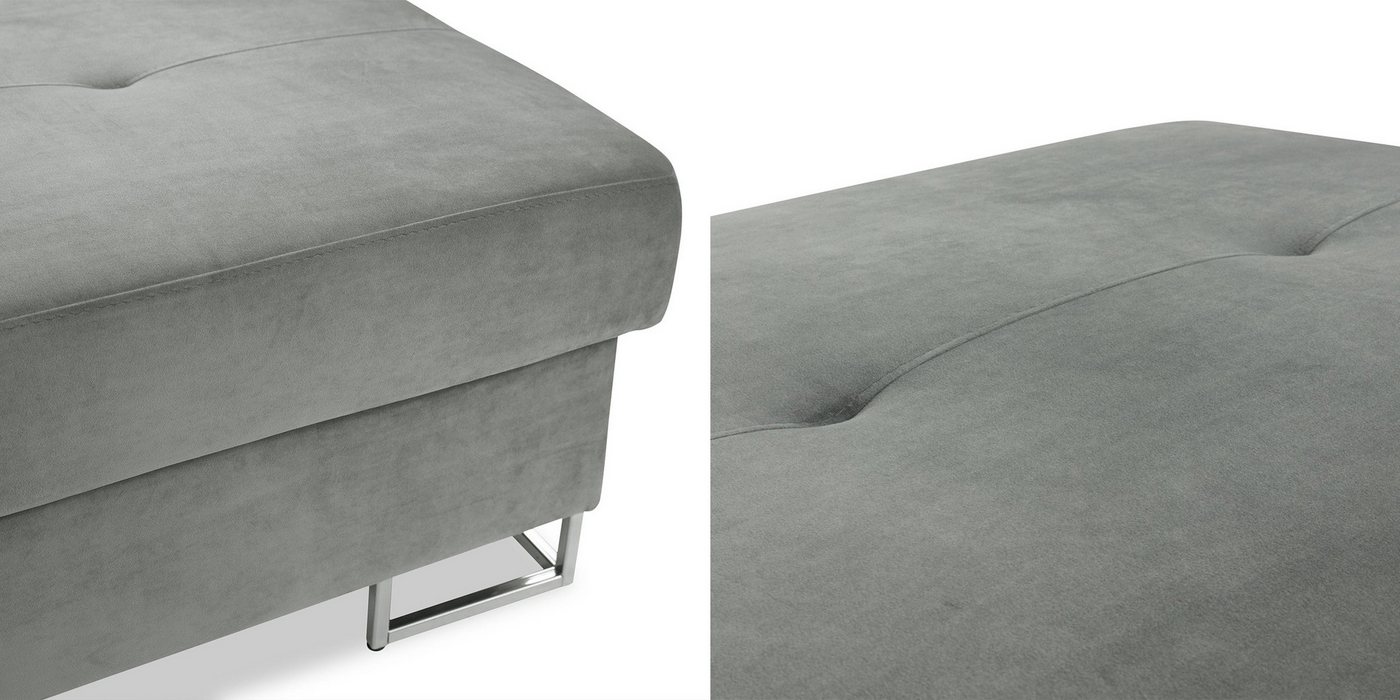 MIRJAN24 Polsterhocker Cotere Cord, 104x67x42 cm, Metallfüße in der Farbe Silber (Höhe: 9 cm) – Bild 3 von 5