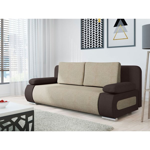 MIRJAN24 Schlafsofa Emma, mit Schlaffunktion und Bettkasten, Freistehendes, Aufklappbares, 3-Sitzer