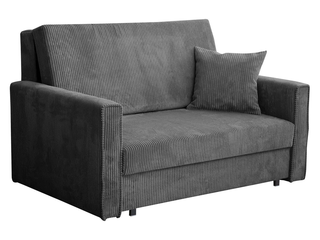 MIRJAN24 Schlafsofa Viva Bis Premium II, mit Bettkasten und Schlaffunktion, inkl. Kissen, Schwarz Metallfüße, Wellenfeder, 2 Sitzer – Bild 2 von 5