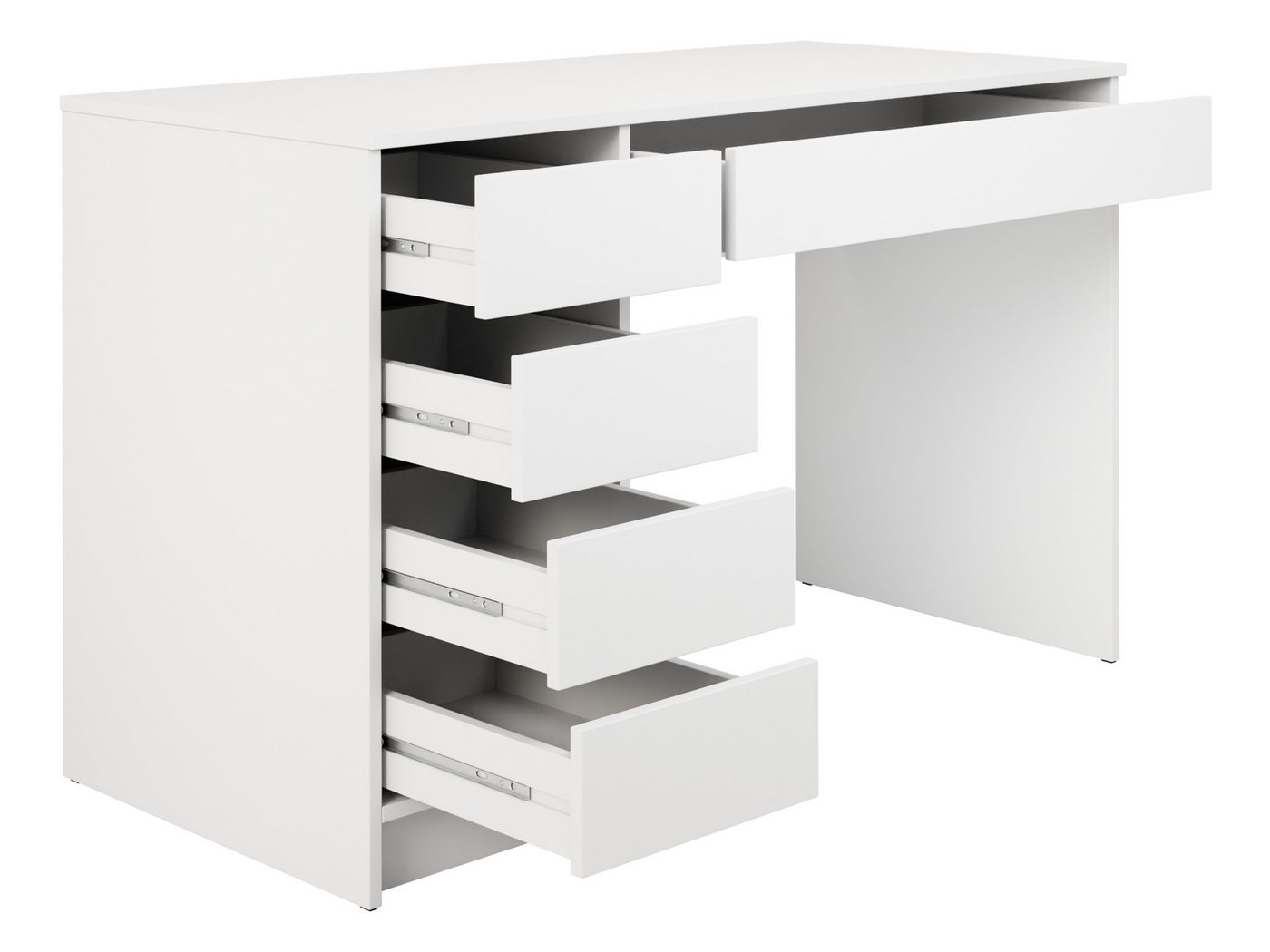 MIRJAN24 Schminktisch Ada (mit 5 Schubladen), Schreibtisch ist universell - Links / Rechts, Griffloses System – Bild 4 von 5