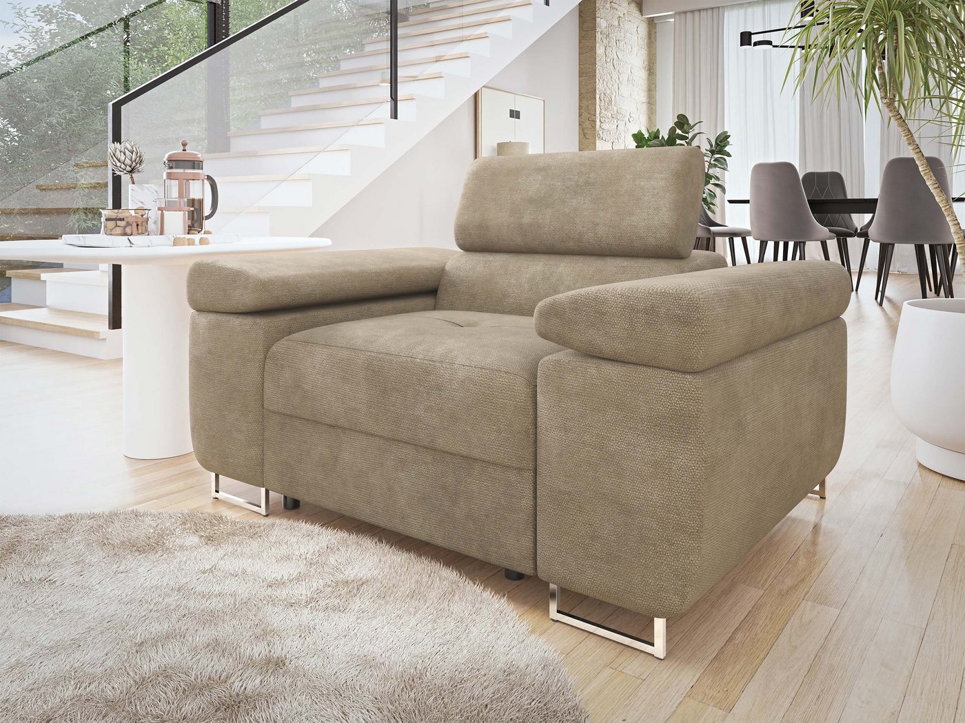 MIRJAN24 Sessel Torezio, Einstellbare Kopfstützen, 134x102x70-90 cm – Bild 2 von 5