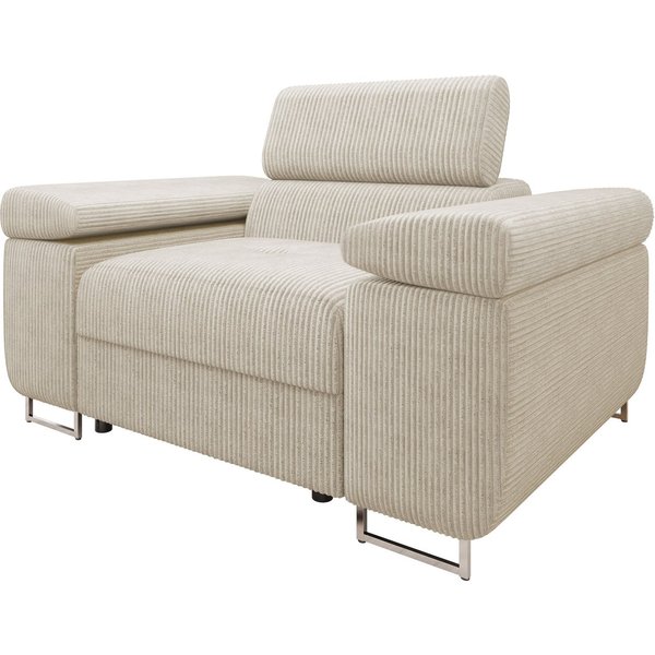 MIRJAN24 Sessel Torezio Cord, Einstellbare Kopfstützen, 134x102x70-90 cm