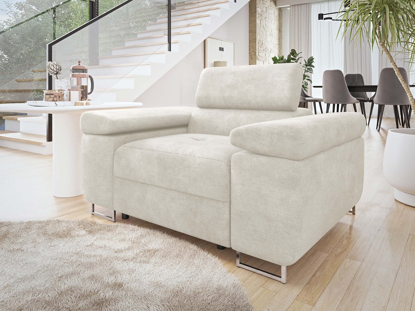 MIRJAN24 Sessel Torezio, Einstellbare Kopfstützen, 134x102x70-90 cm – Bild 2 von 5