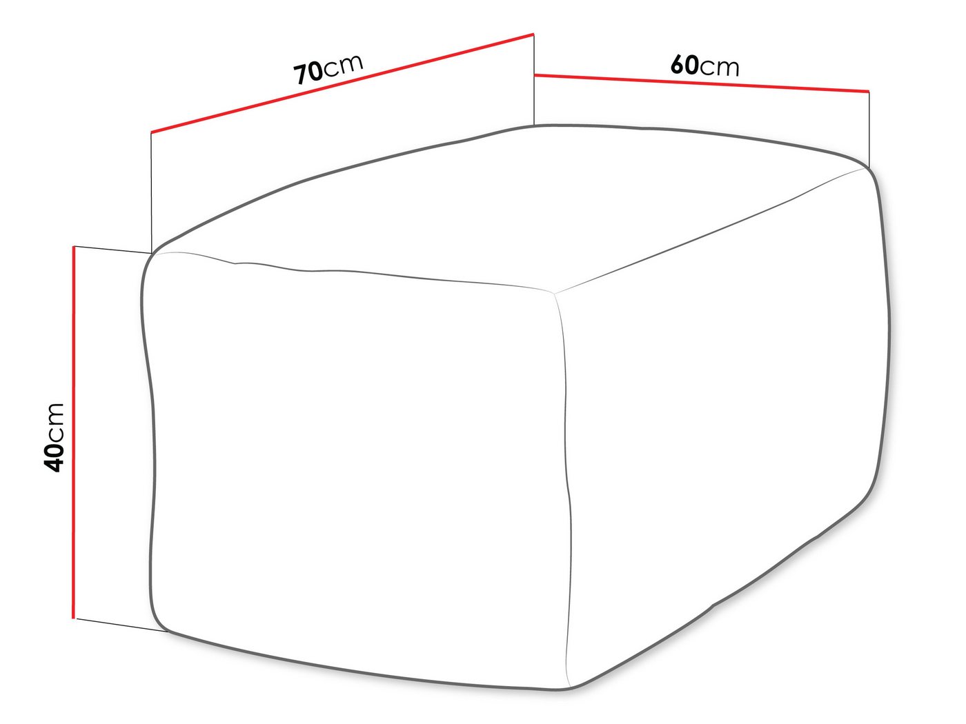 MIRJAN24 Sitzsack Easy Cord, Gefüllt mit Regranulat, 60x70x40 cm – Bild 3 von 4