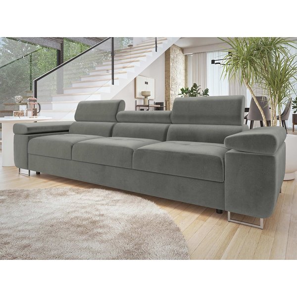 MIRJAN24 Sofa Torezio 3, Einstellbare Kopfstützen, 263x102x70-90 cm