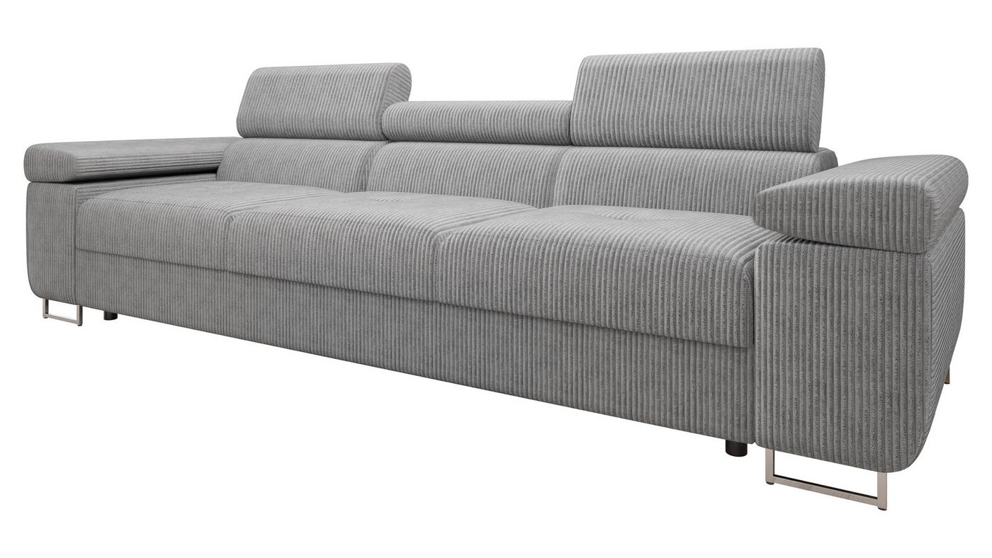 MIRJAN24 Sofa Torezio 3 Cord, Einstellbare Kopfstützen, 263x102x70-90 cm – Bild 2 von 5