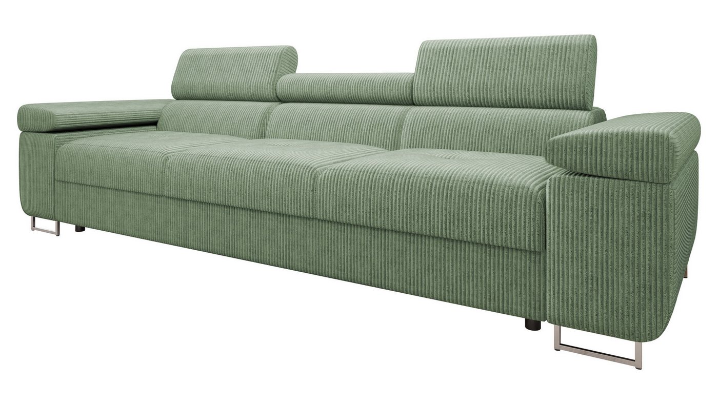 MIRJAN24 Sofa Torezio 3 Cord, Einstellbare Kopfstützen, 263x102x70-90 cm – Bild 2 von 5