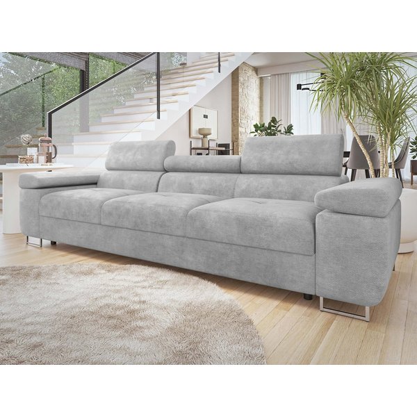 MIRJAN24 Sofa Torezio 3, Einstellbare Kopfstützen, 263x102x70-90 cm