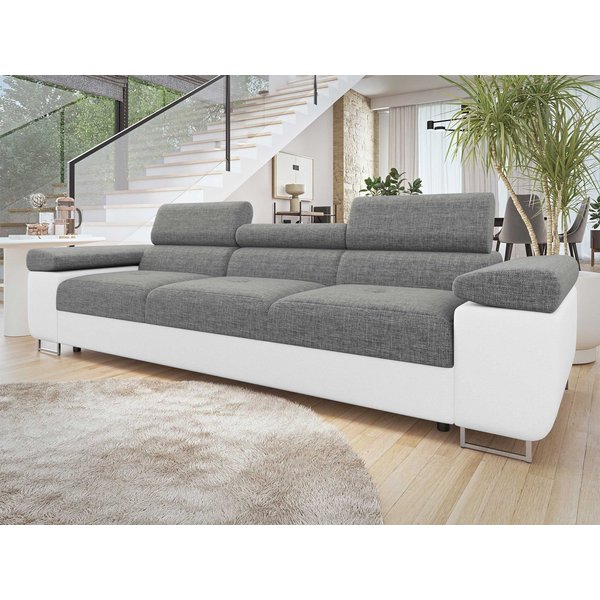 MIRJAN24 Sofa Torezio 3, Einstellbare Kopfstützen, 263x102x70-90 cm