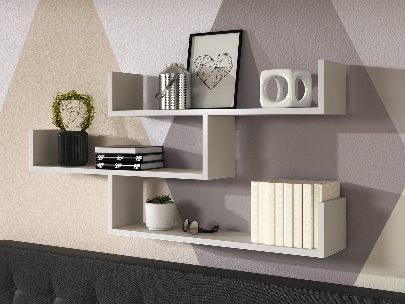 MIRJAN24 Wandregal Trio 003, 119x18x55 cm, mit Haken zum Aufhängen – Bild 2 von 5