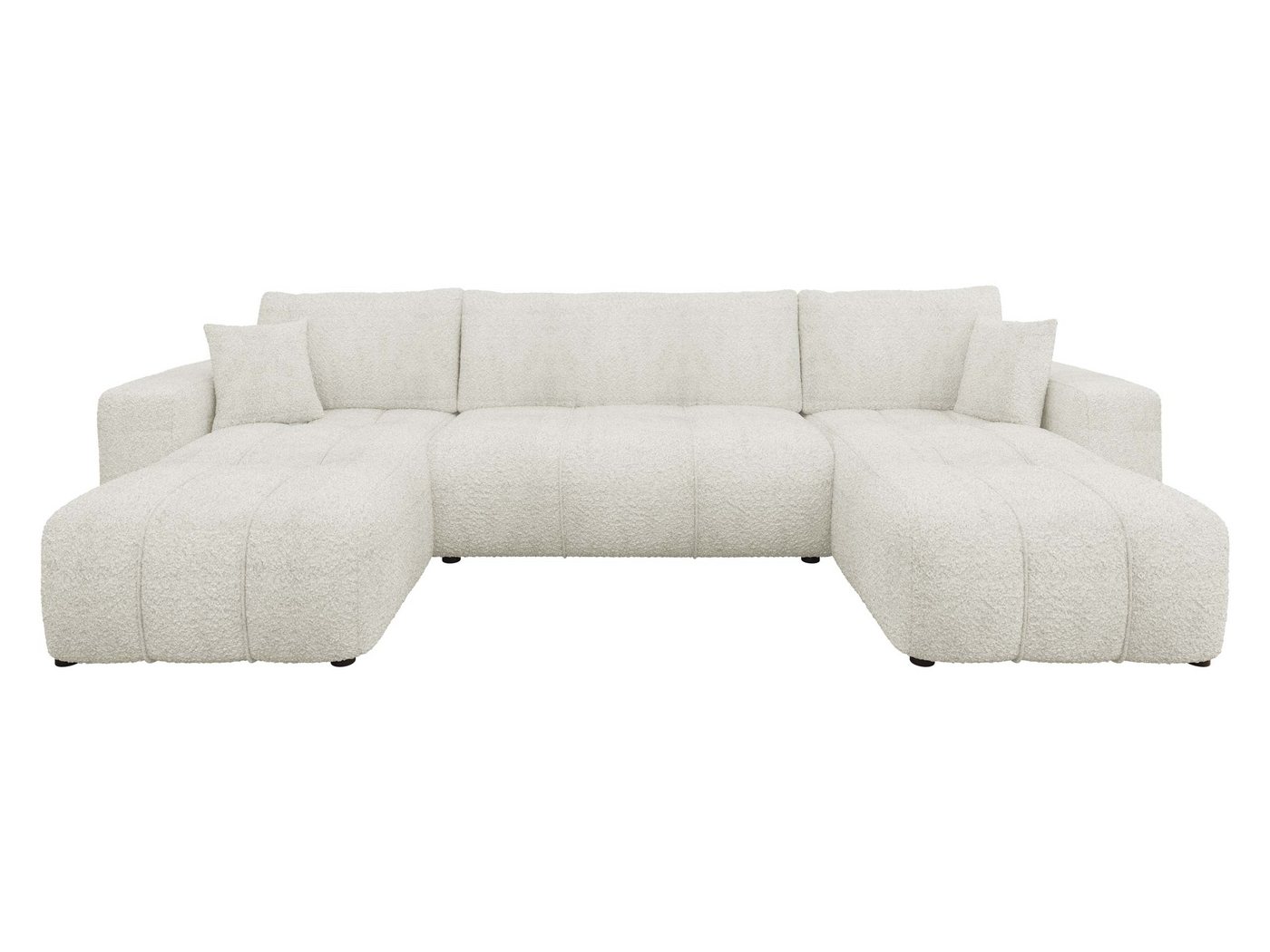MIRJAN24 Wohnlandschaft Fetrinu U Boucle, mit Schlaffunktion und Bettkasten, U-Form, Dekokissen, 312x145x82 cm – Bild 2 von 5