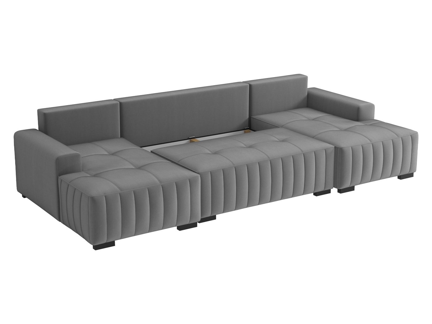 MIRJAN24 Wohnlandschaft Hugo U, mit Bettkasten und Schlaffunktion, Ausziehmechanismus DL, U-Form, 310x140x85 cm – Bild 3 von 5