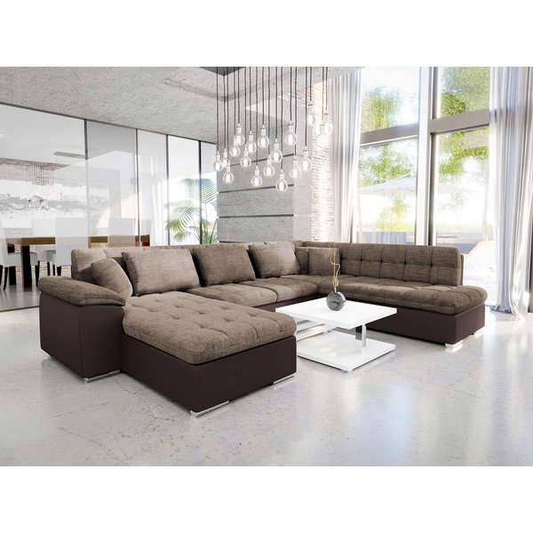 MIRJAN24 Wohnlandschaft Niko Bis, mit Bettkasten und Schlaffunktion, Kissen mit Reißverschlus, U-Form, B: 350 cm