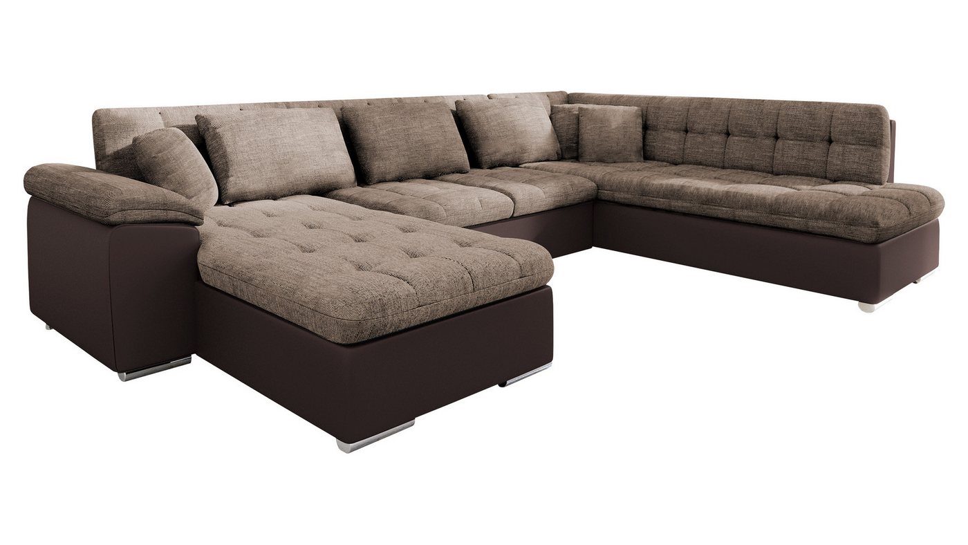 MIRJAN24 Wohnlandschaft Niko Bis, mit Bettkasten und Schlaffunktion, Kissen mit Reißverschlus, U-Form, B: 350 cm – Bild 2 von 5