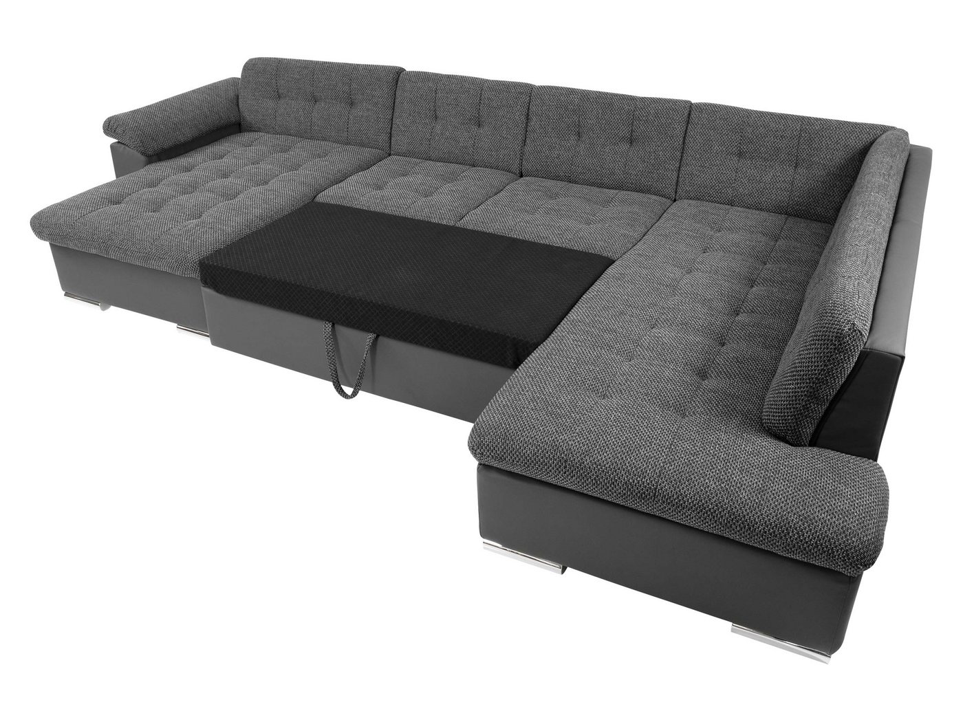 MIRJAN24 Wohnlandschaft Niko Bis, mit Bettkasten und Schlaffunktion, Kissen mit Reißverschlus, U-Form, B: 350 cm – Bild 4 von 5