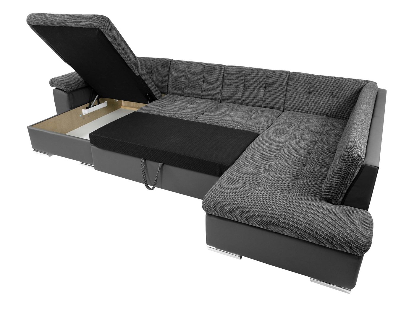 MIRJAN24 Wohnlandschaft Niko Bis, mit Bettkasten und Schlaffunktion, Kissen mit Reißverschlus, U-Form, B: 350 cm – Bild 5 von 5