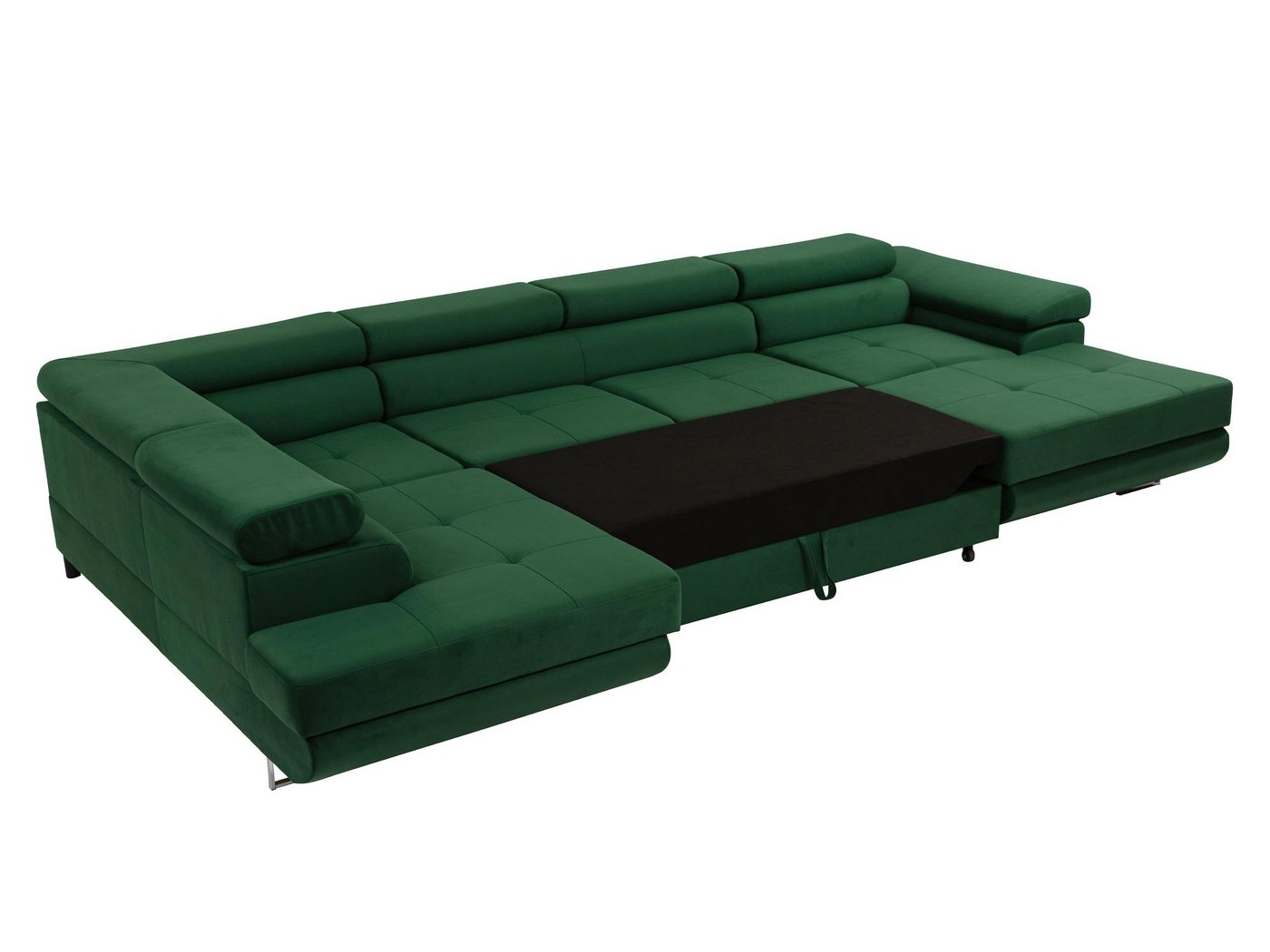MIRJAN24 Wohnlandschaft Torezio Bis, mit Bettkasten und Schlaffunktion, Einstellbare Kopfstützen, 346x203x70-90 cm, U-Form – Bild 3 von 5
