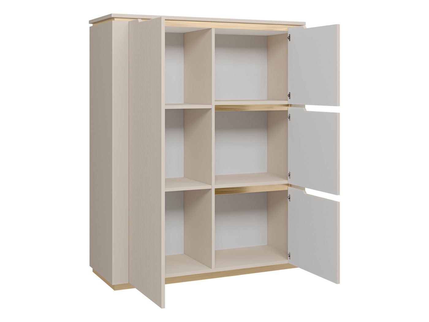 MIRJAN24 Wohnzimmer-Set Hilafin I, (3er-Set, 2x Kommode, TV-Lowboard), Fronten gefräst – Bild 4 von 5