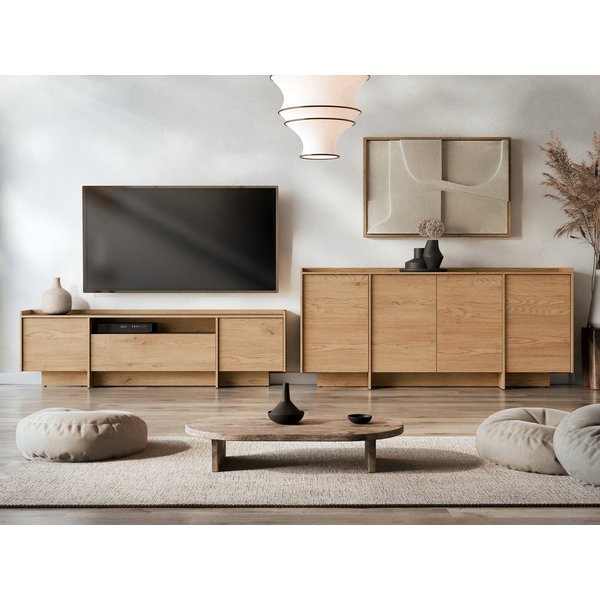 MIRJAN24 Wohnzimmer-Set Japandi, (2er-Set, Kommode, TV-Lowboard), Griffloses Öffnungssystem push to open