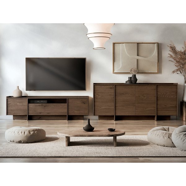 MIRJAN24 Wohnzimmer-Set Japandi, (2er-Set, Kommode, TV-Lowboard), Griffloses Öffnungssystem push to open