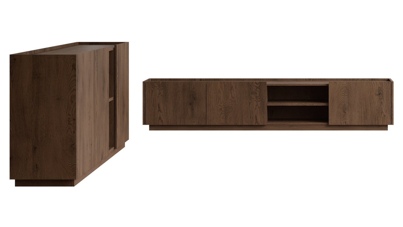 MIRJAN24 Wohnzimmer-Set Mirtu II, (2er-Set, TV-Lowboard, Kommode), geräumige Einlegeboden – Bild 2 von 5