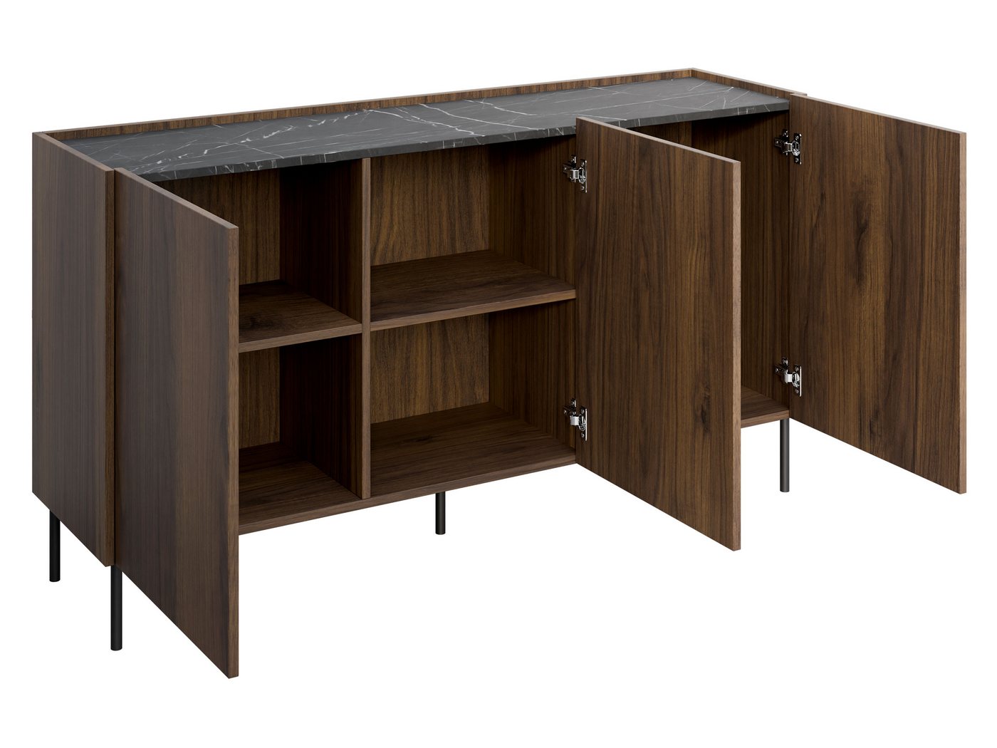 MIRJAN24 Wohnzimmer-Set Tewos I, (3er-Set, Kommode, TV-Lowboard, Couchtisch), Schwarze Metallfüße – Bild 3 von 5