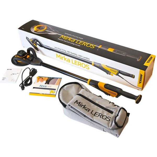 Mirka Exzenterschleifer LEROS, 3,5 kg, bürstenlos, 180° flexibler Kopf, inkl. Tragetasche