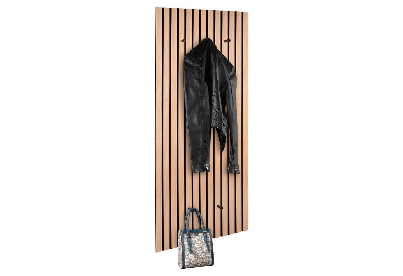 MIRRORS AND MORE Garderobenpaneel GRACE, 50 x 125 cm, Artisan Eiche Dekor, mit 5 Haken – Bild 2 von 5