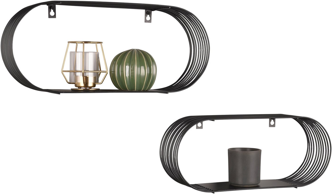 MIRRORS AND MORE Wandregal Joyce, Set 2-tlg., Mit Metallstreben, Wandmontage – Bild 2 von 5