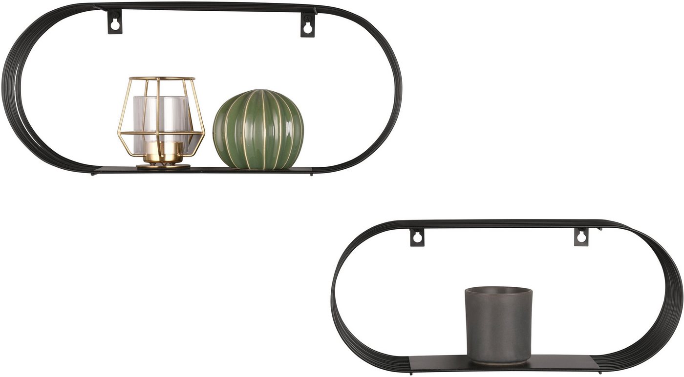 MIRRORS AND MORE Wandregal Joyce, Set 2-tlg., Mit Metallstreben, Wandmontage – Bild 3 von 5