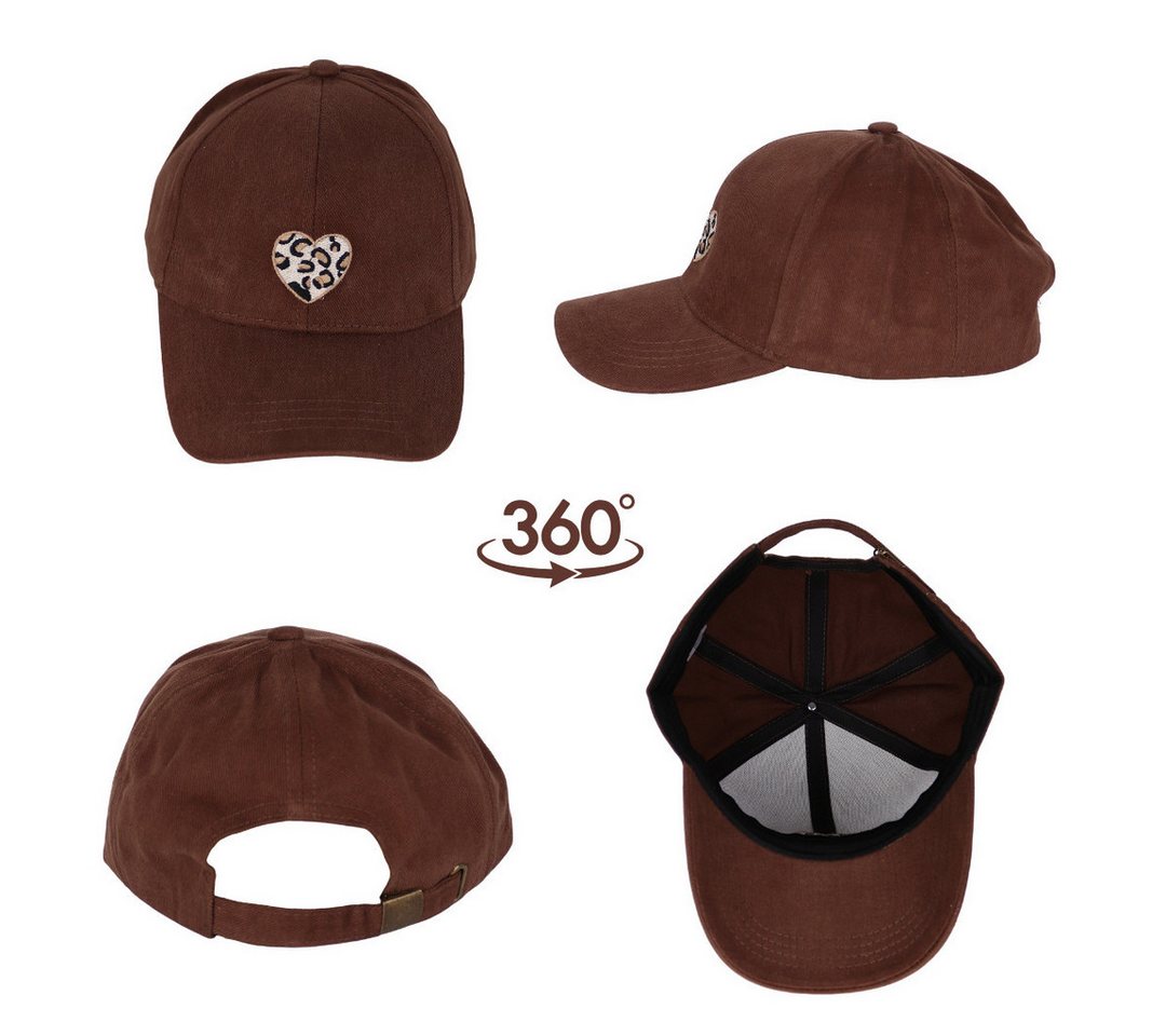 MIRROSI Baseball Cap Damen Baseballcap mit Leo-Herz Patch – verstellbare Cap etwas dickerer Stoff, Einheitsgröße für Herbst, Winter & Frühling – Bild 4 von 4