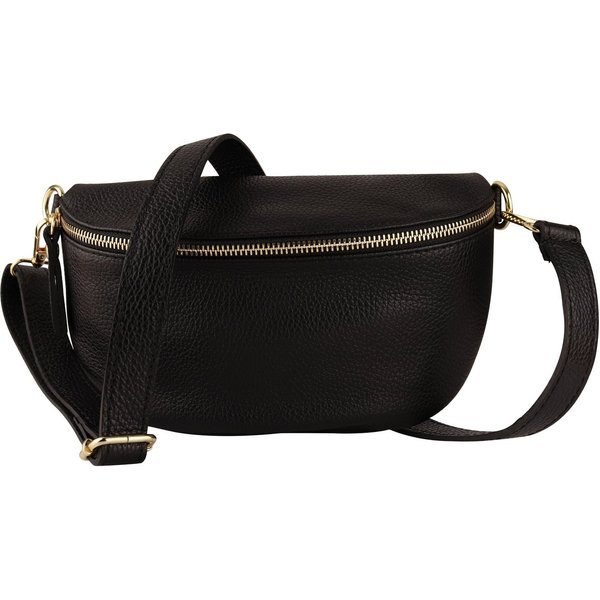 MIRROSI Bauchtasche Damen, Echtleder, Leder, Made in Italy, Umhängetasche, Brusttasche, (Schultertasche für jeden Anlass (1 Tasche & 1 Gurt), 3 Größen auswählba