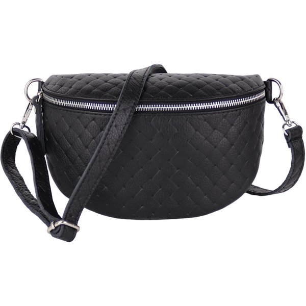 MIRROSI Bauchtasche Damen, Echtleder, Leder, Made in Italy, Umhängetasche, Brusttasche, (Schultertasche für jeden Anlass, ca.25x16x7cm), Crossbody Bag, verstell