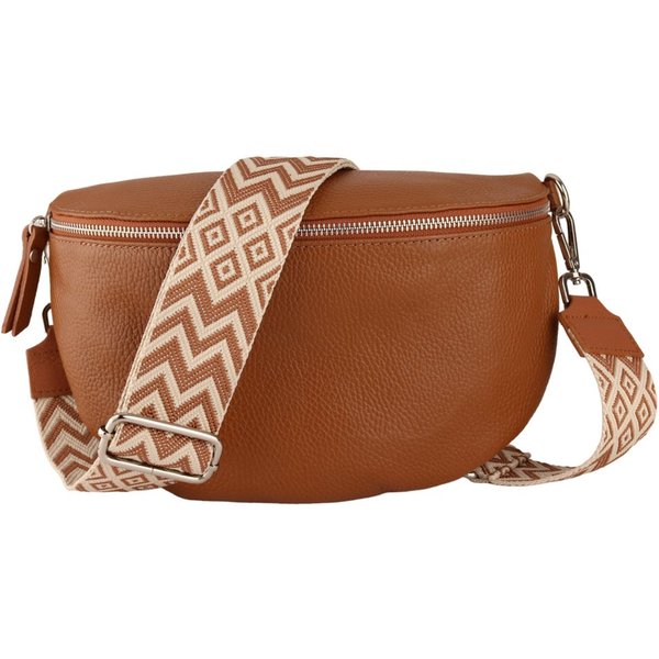 MIRROSI Bauchtasche Damen, Echtleder, Leder, Made in Italy, Umhängetasche, Brusttasche, (Schultertasche für jeden Anlass (1 Tasche & 2 Gurte), Damen Taschen, 3 