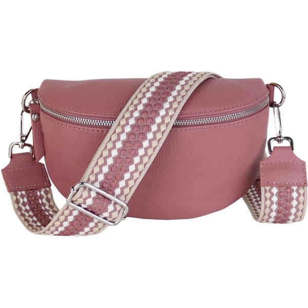 MIRROSI Bauchtasche Damen, Echtleder, Leder, Made in Italy, Umhängetasche, Brusttasche, (Schultertasche für jeden Anlass (1 Tasche & 2 Gurte), 3 Größen auswählb