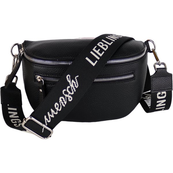 MIRROSI Bauchtasche Damen, Echtleder, Leder, Made in Italy, Umhängetasche, Brusttasche, (Schultertasche für jeden Anlass (1 Tasche & 2 Gurt), Mit zwei Reißversc