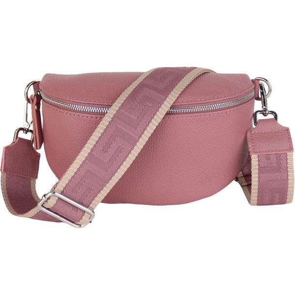 MIRROSI Bauchtasche Damen, Echtleder, Leder, Made in Italy, Umhängetasche, Brusttasche, (Schultertasche für jeden Anlass (1 Tasche & 2 Gurte), 3 Größen auswählb