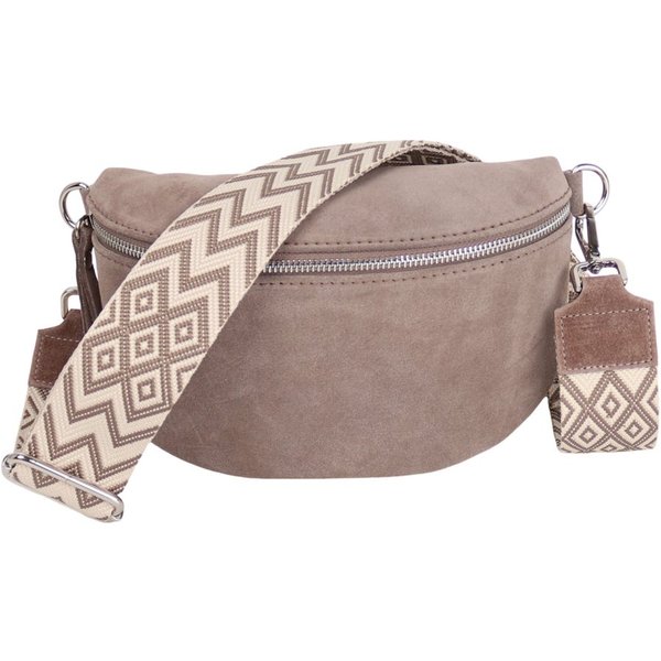 MIRROSI Bauchtasche Damen, Echtleder,Leder, Made in Italy, Umhängetasche, Brusttasche, (Schultertasche für jeden Anlass (1 Tasche & 2 Gurte), Crossbody Bag, gem