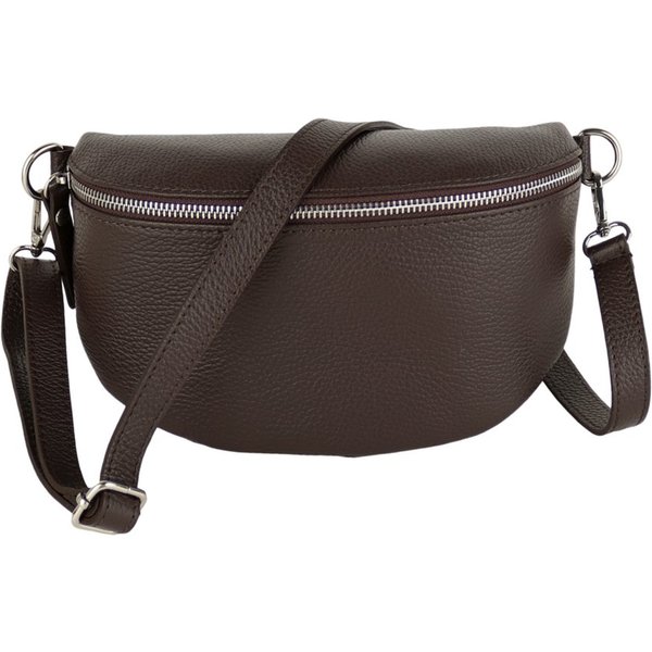 MIRROSI Bauchtasche Damen, Echtleder, Leder, Made in Italy, Umhängetasche, Brusttasche, (Schultertasche für jeden Anlass (1 Tasche & 1 Gurt), 3 Größen auswählba