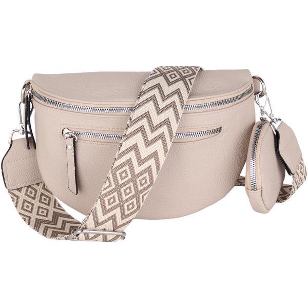 MIRROSI Bauchtasche Damen Taschen, Umhängetasche, Brusttasche, 27x19x9cm Veganes Leder (Schultertasche für jeden Anlass, inkl.1x Münzbeutel), Crossbody Bag, Boh