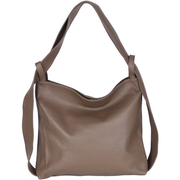 MIRROSI Beuteltasche aus Echtleder, Made in Italy, Shopper Tasche auch als Rucksack 2 in 1, Tragetasche (47x37x9cm) mit viel Stauraum